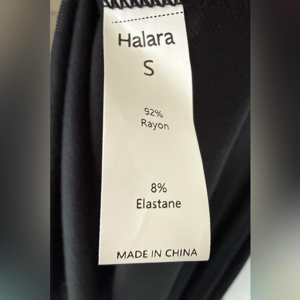 HALARA Jersey Knit Black Midi/Maxi Dress Draped neckline Tie back Size S EUC - Picture 5 of 6